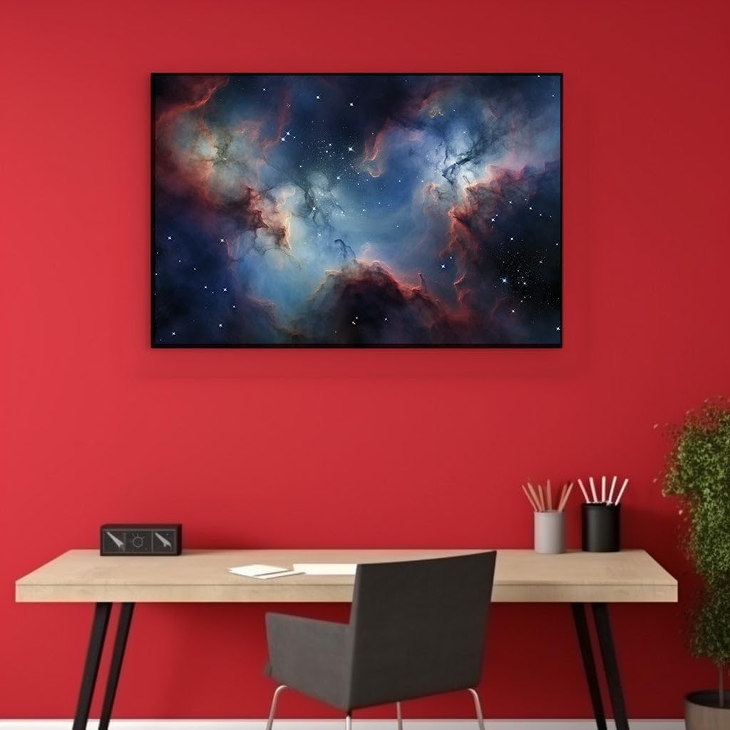 Canvas for Living room. A Nebula's Tapestry in the Cosmic Expanse: Where Serenity Meets the Stars, 27 x 18 inch Canvas Wall Art - Contemporary Masterpieces - Space Wall Decor - 69x46 cm (27x18 inch)