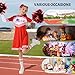 LOLANTA Girls Long Sleeve Cheerleader Dress, Red Cheerleading Costume, Cheerleader Uniform with Bow Hairband (Red, 7-8 Years)