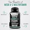 MEGAV-1 Multi-Vitamin, Superfood & Minerals - Daily Multivitamin with Probiotics, Digestive Enzyme, Mushroom Complex for Heart Health, Immune Support, Energy & Stamina: 2-Pack, 180 Tablets