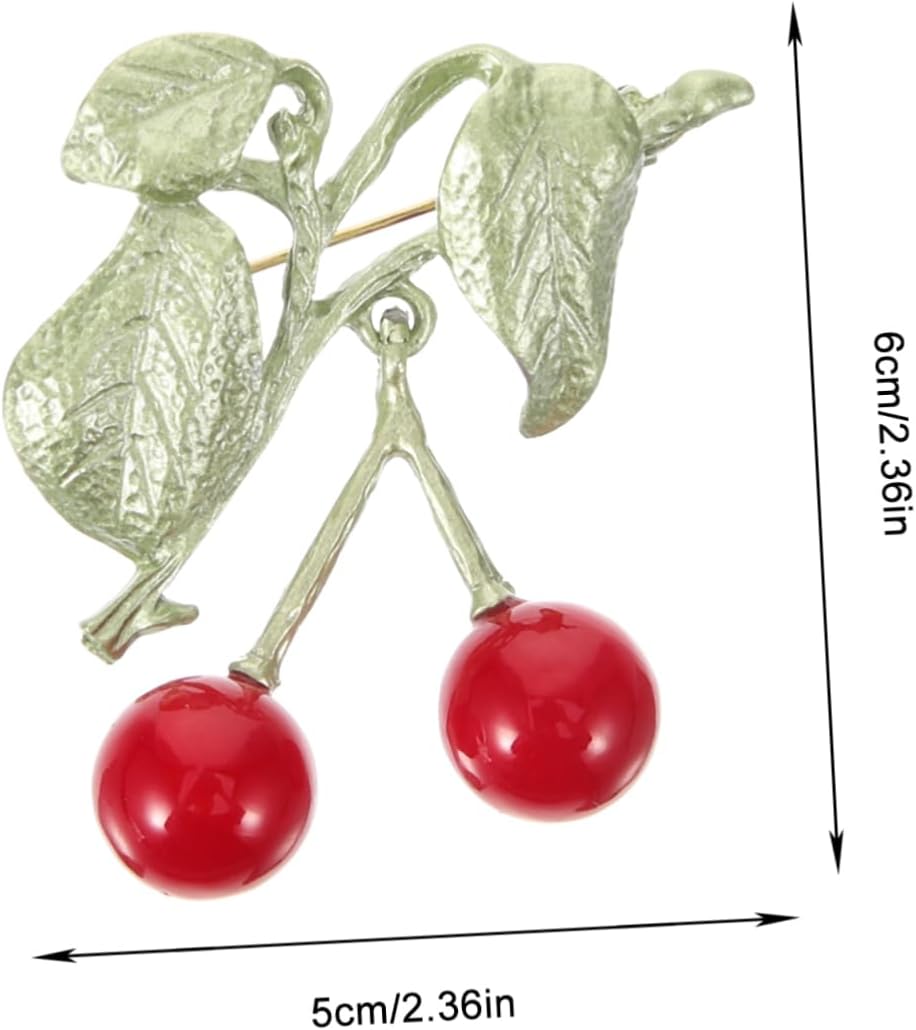Didiseaon Unique Cherry Brooch Alloy Fashion Accessory Perfect Present for Boys and Girls Adults and Classmates