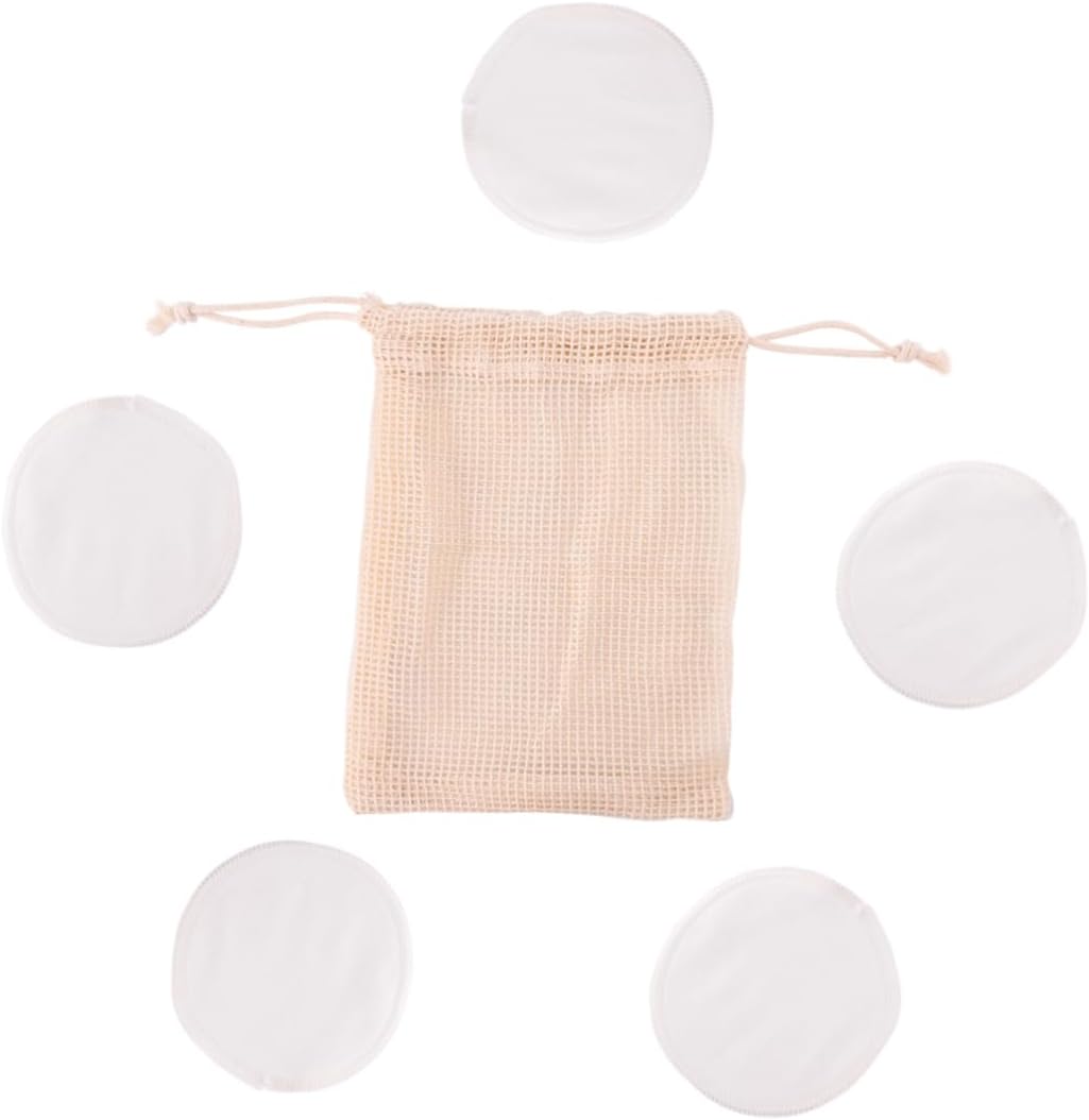 Didiseaon 6pcs Bamboo Fiber Makeup Remover Pads Reusable Cotton for Pores Oil Removal Gentle Cleansing Kit Storage Bag