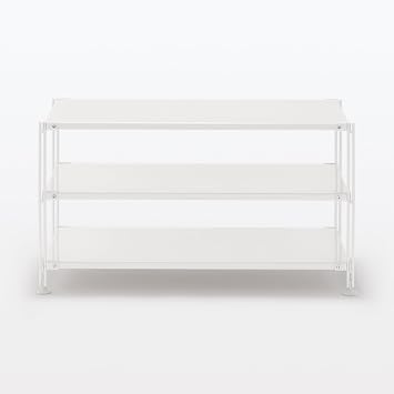 Muji 02999124 Steel Unit Shelf, Steel Shelf Set, Wide, Mini, Light Gray, Width 33.9 x Depth 16.1 x Height 18.1 inches 86 x 41 x 46 cm