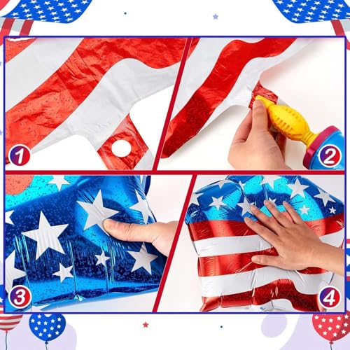 Wclliuchi Eagle 4th Of July Decorations, Red White Blue Balloons for Independence Day, Party in The USA (Eagle) by Wclliuchi - Used condition - Image 7