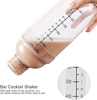 Vista 4 de Plástico de 24 onzas, olla de nieve transparente a escala especial, coctelera comercial de manivela con medidas, suministros de té de leche