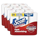 Scott Paper Towels, Task Size, 24 Family Double Rolls (119 Sheets Per Roll)