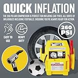 12v Portable Car Jump Starter - Air Compressor Battery Start Emergency Booster Charger Volt Leads Rechargeable Built in 3.5w Spotlight Garage All in One Travel - Image 6