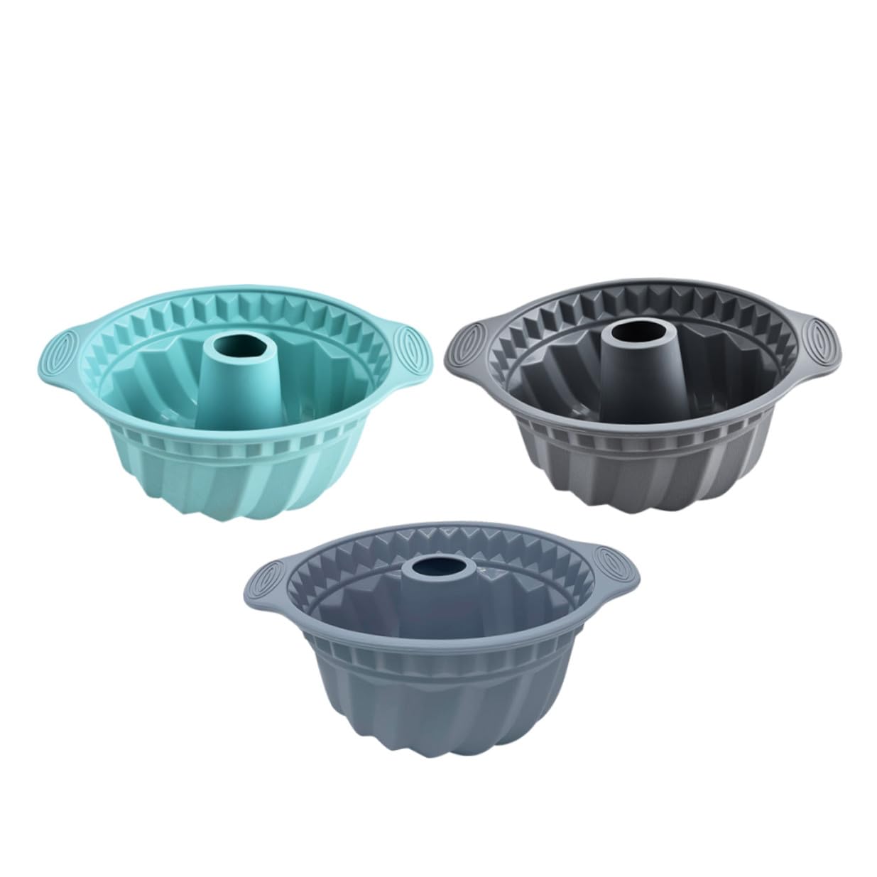 Homoyoyo Set di 3 Stampi in Silicone per Dolci Rotondi Bordi Scanalati, Antiaderenti e Salvaspazio, la Preparazione di Torte Soffici in Famiglia