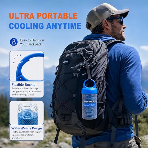 Image of YQXCC 2 Pack Cooling Towels (47 inchx12 inch), Ice Cool Neck Towel, Soft Breathable Microfiber for Yoga, Golf, Gym, Running, Camping & Hot Weather