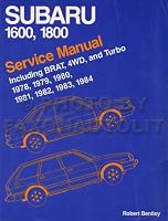 Subaru 1600, 1800 service manual including BRAT, 4WD, and Turbo 1978, 1979, 1980, 1981, 1982, 1983, 1984 083760270X Book Cover