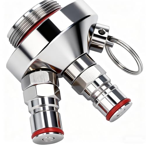TOOSOAR Keg Bierspender,Edelstahl Beide Kugeln Lock Speer,Mit 30cm Bierschlauch für Growler,für Hause Bar Restaurants