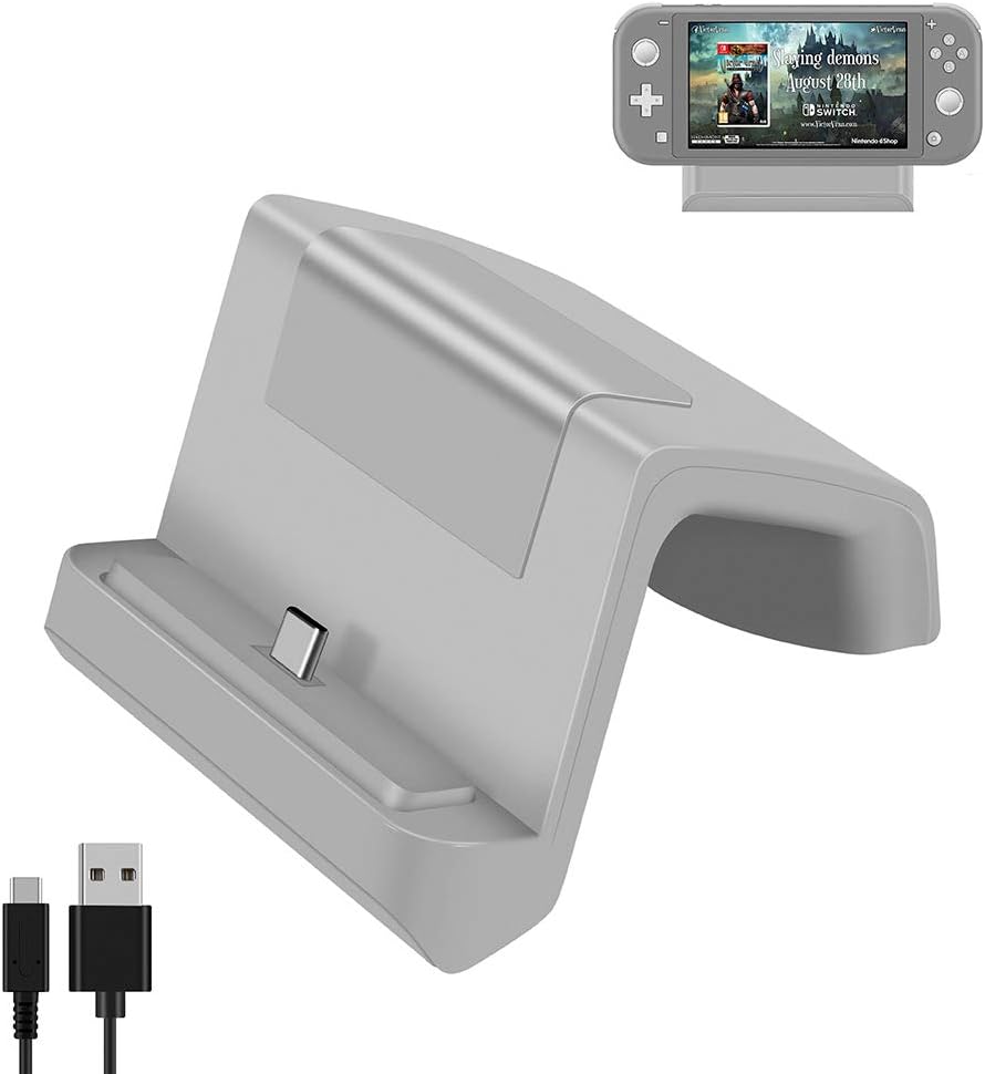 Charging Dock for Nintendo Switch, Charging Dock for Nintendo Switch Lite, Shumeifang USB Type C Charging Dock Station Cradle Stand for Nintendo Switch Host - Gray