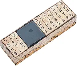40 peças de carimbos pequenos de borracha de madeira, letras, símbolos, números do alfabeto, para cartões de artesanato, álbum de fotos, álbum de recortes (fonte A
