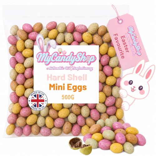 MyCandyShop Chocolate Mini Eggs 500g - Bulk Mini Chocolate Eggs Hard Shell Easter Hunt Treats - For Easter Parties & Celebrations