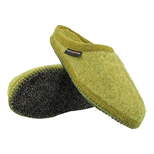 HAFLINGER Alaska almgrün, Wool Slipper, 7 US W2