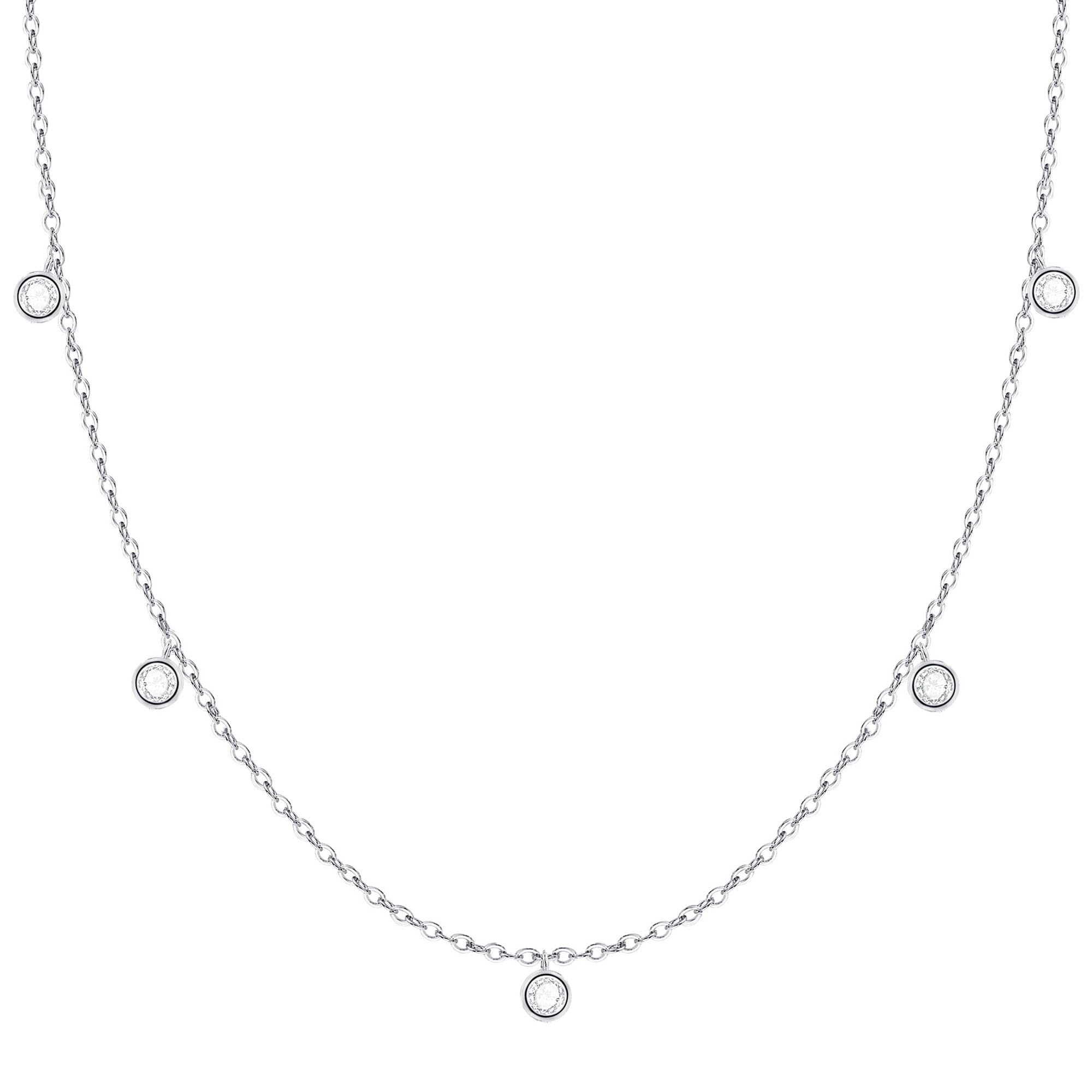 FUNEIA Dainty Silver Gold Necklaces for Women Trendy Non Tarnish 14K Gold Plated Cubic Zirconia Necklace Layered Cute Butterfly Heart Station Choker Necklace Stack for Wedding Prom Brides Jewelry