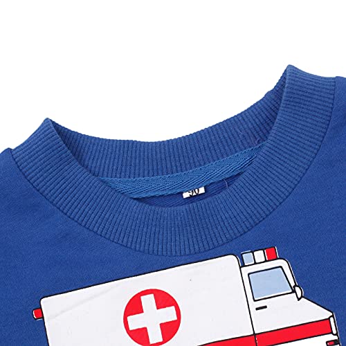 Image of Akyzic Toddler Boys Sweatshirts Cotton Crewneck Truck Shirt Dinosaur Long Sleeve Pullover Tops Tees 2-8T