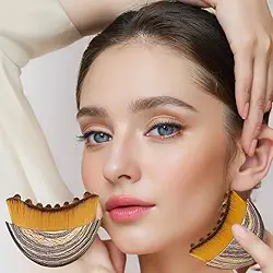 Escova facial de contorno linfático, escova corporal de escovação a seco para esculpir queixo e queixo, massageador de drenagem linfática ergonomicamente projetado, marrom