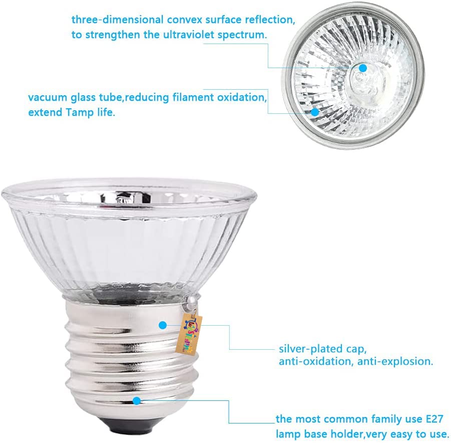 Western Era UVB Lamp Heat and Light for Reptiles and Amphibian Tanks, Terrariums and Cages, Works with Various Lamp Fixtures (50W) 3
