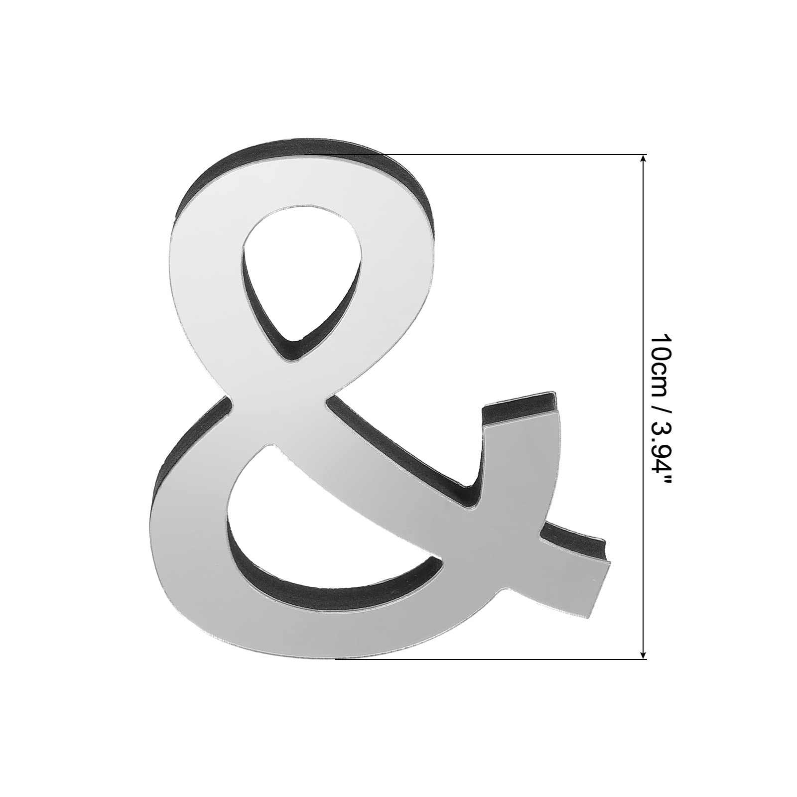 PATIKIL 3D Acryl-Buchstaben Spiegel-Aufkleber – Hellgold, 10 Cm