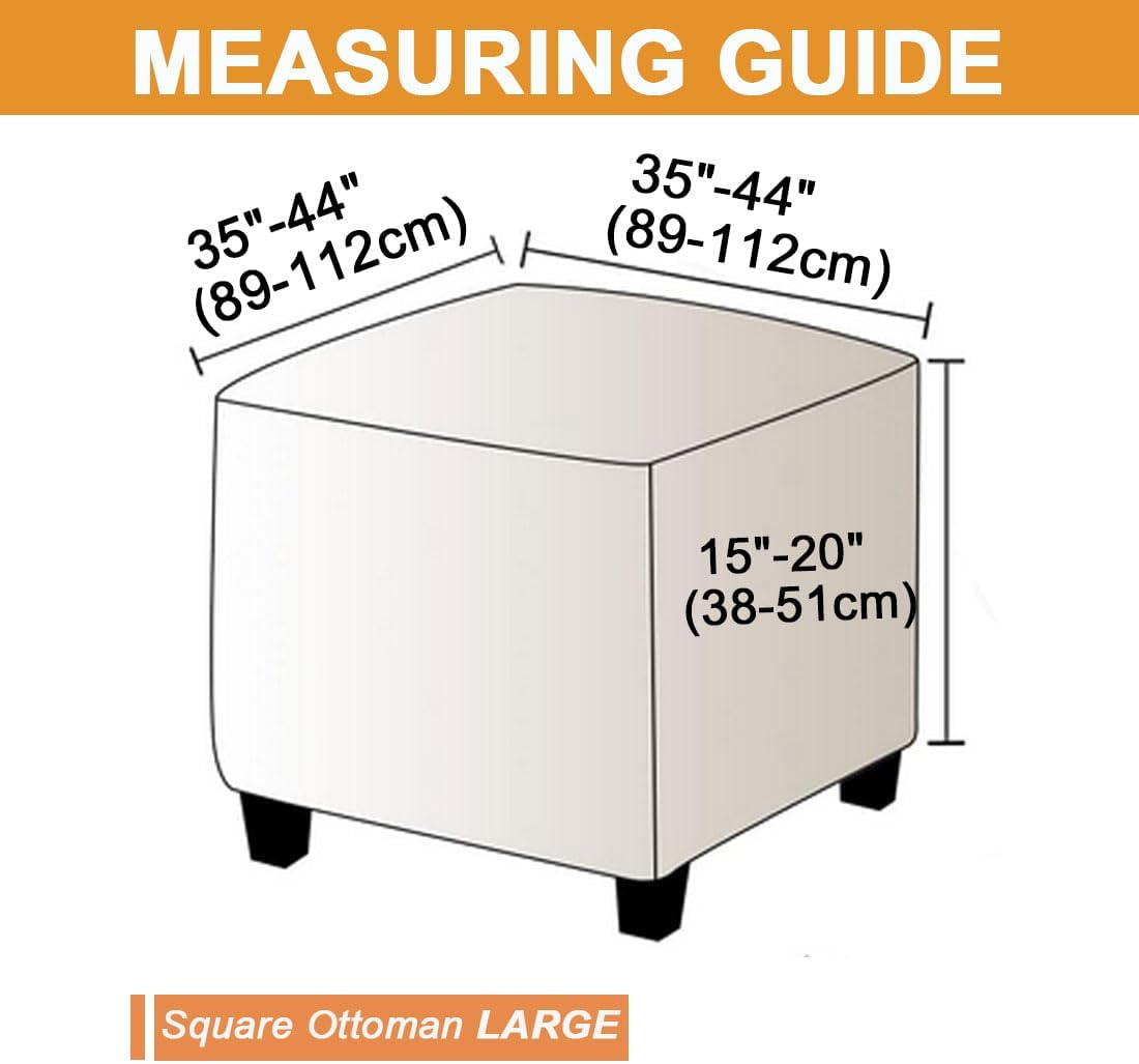 Ottoman Cover Square Stretch Soft Folding Storage Ottoman Cover Slipcovers Square Footrest Stool Slipcovers with Elastic Bottom L Pink