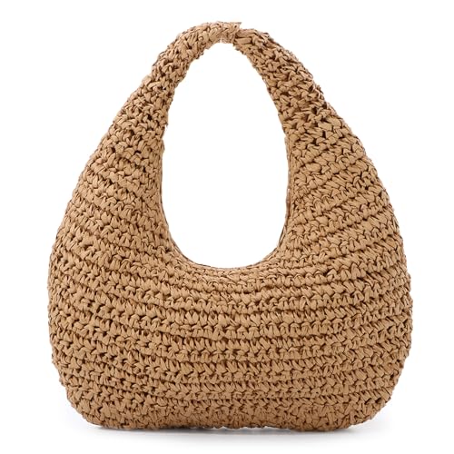 Bolso de hombro de paja para mujer Fecialy miniatura 1