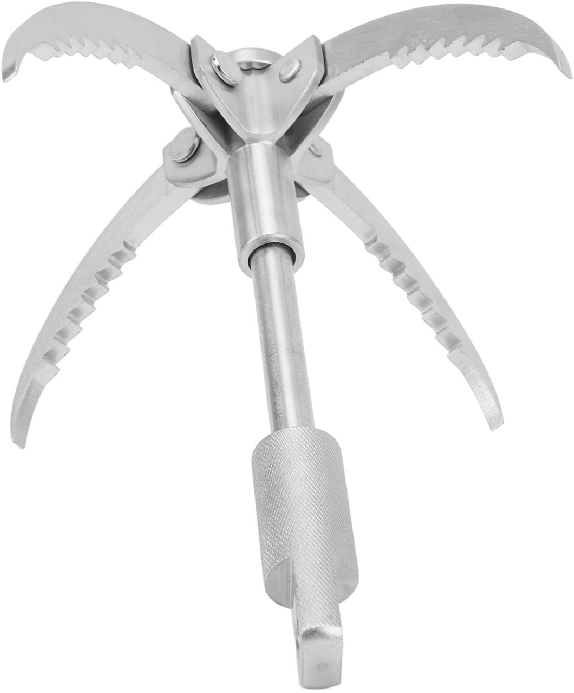 Grappling Hook 4 Folding Claws Stainless Steel Multifunction for Outdoor Survival Rock Climbing Camping Hiking, includes Anti Slip Serrated Hooks, Compact Design, High Load