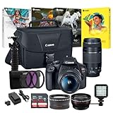 Canon T7 EOS Rebel DSLR Camera with EF-S 18-55mm and EF 75-300mm Lenses Kit and Two 32GB Cards Pack with Accessory Bundle