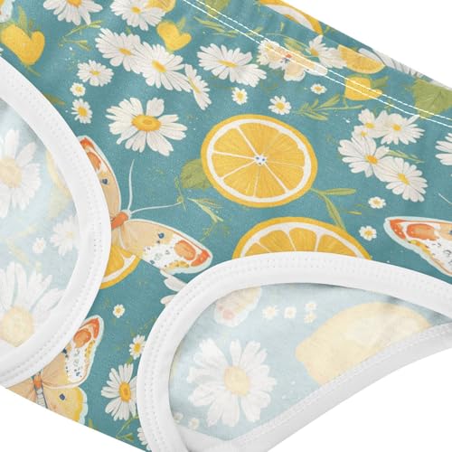 Wusikd Lemons Flowers (2) Girls' Underwear Cotton Girls Briefs Soft Toddler Underwear 2T4