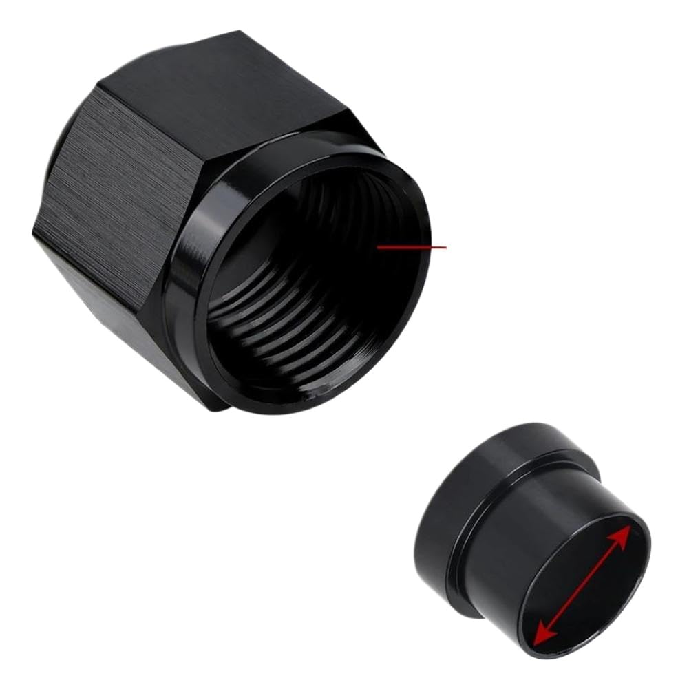 Uqgrtmrtz Women's An4 4An 1/4 6An 3/8 8An 1/2 12An 3/4 10An To 5/8 Hardline Tube Nut And Sleeve Fitting Adapter Aluminum Tube Hose Line Fitting(An4)