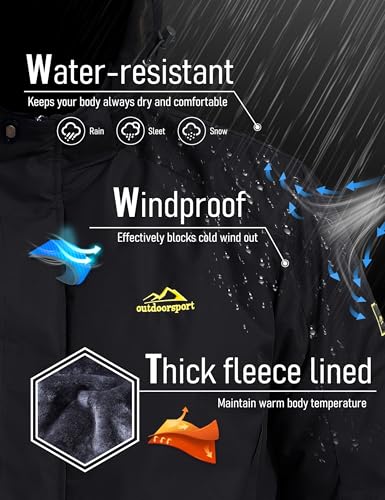 Image of MAGCOMSEN Winter Snow Jacket Ski Warm Fleece Parka with