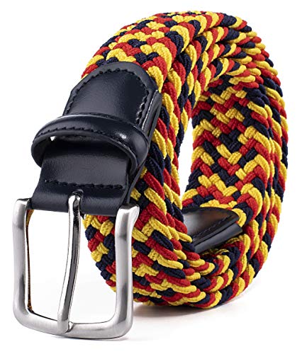 Image of Fabio Valenti Canvas Elastic Fabric Woven Stretch Braided Belts for Men Women Junior with Multicolored /Full Sizes