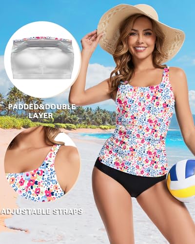 WOWENY Tankini Tops for Women Swimwear Top Only Tummy Control Bathing Suit Tops No Bottom4