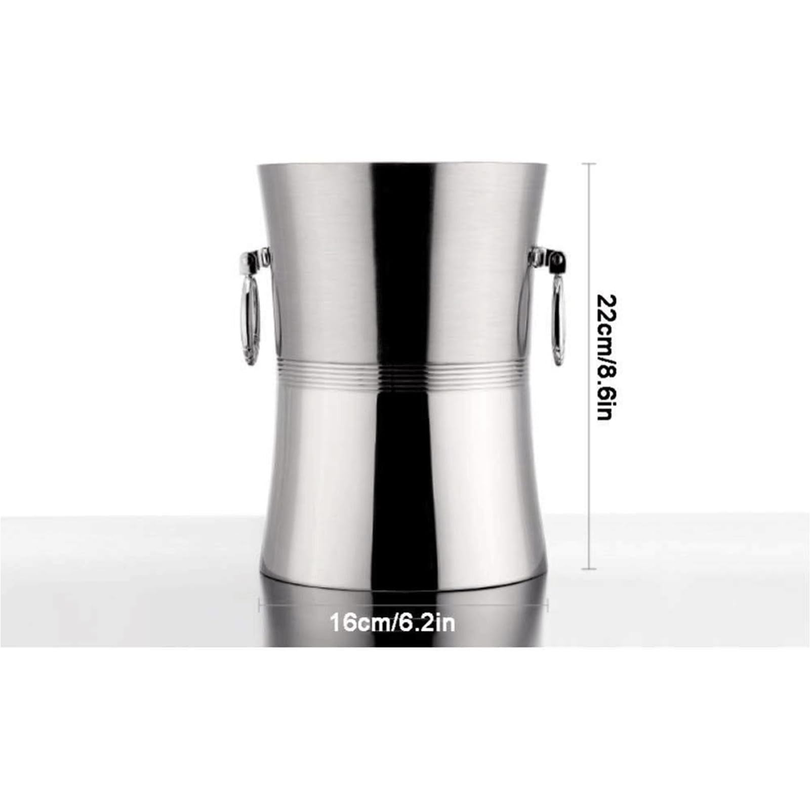 Cubitera Botella Vino Cubo de Hielo de Acero Inoxidable, Pinzas para Hielo, Enfriador de Pared de Acero Inoxidable, Enfriador de Botellas, Enfriador de Cerveza y Vino de 3l