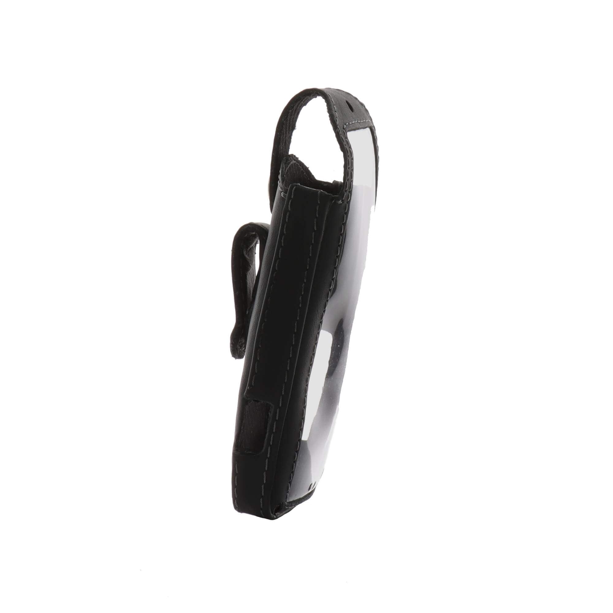 JT Berlin Turnline Funda de Cuero para Aastra 630 / 630d / Mitel 630-632dt Funda para cinturón [Cuero auténtico, Clip Giratorio para cinturón con 8 Posiciones, Fabricada a Mano en Europa] – Negro