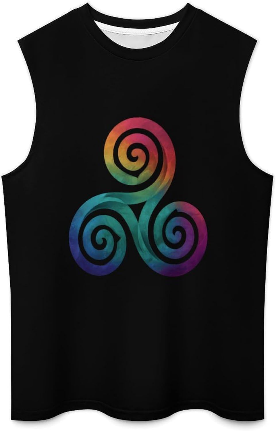 Rainbow Triskelion Men Summer Sleeveless Crew Neck Top 5XL