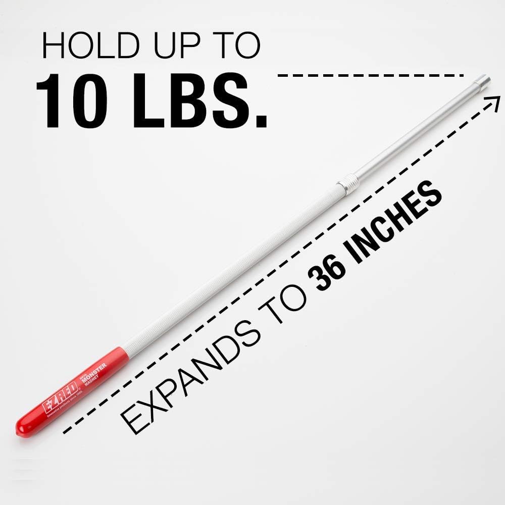 EZRED MM36 Monster Magnet extended, showing its 36-inch reach and 10-pound lifting capacity