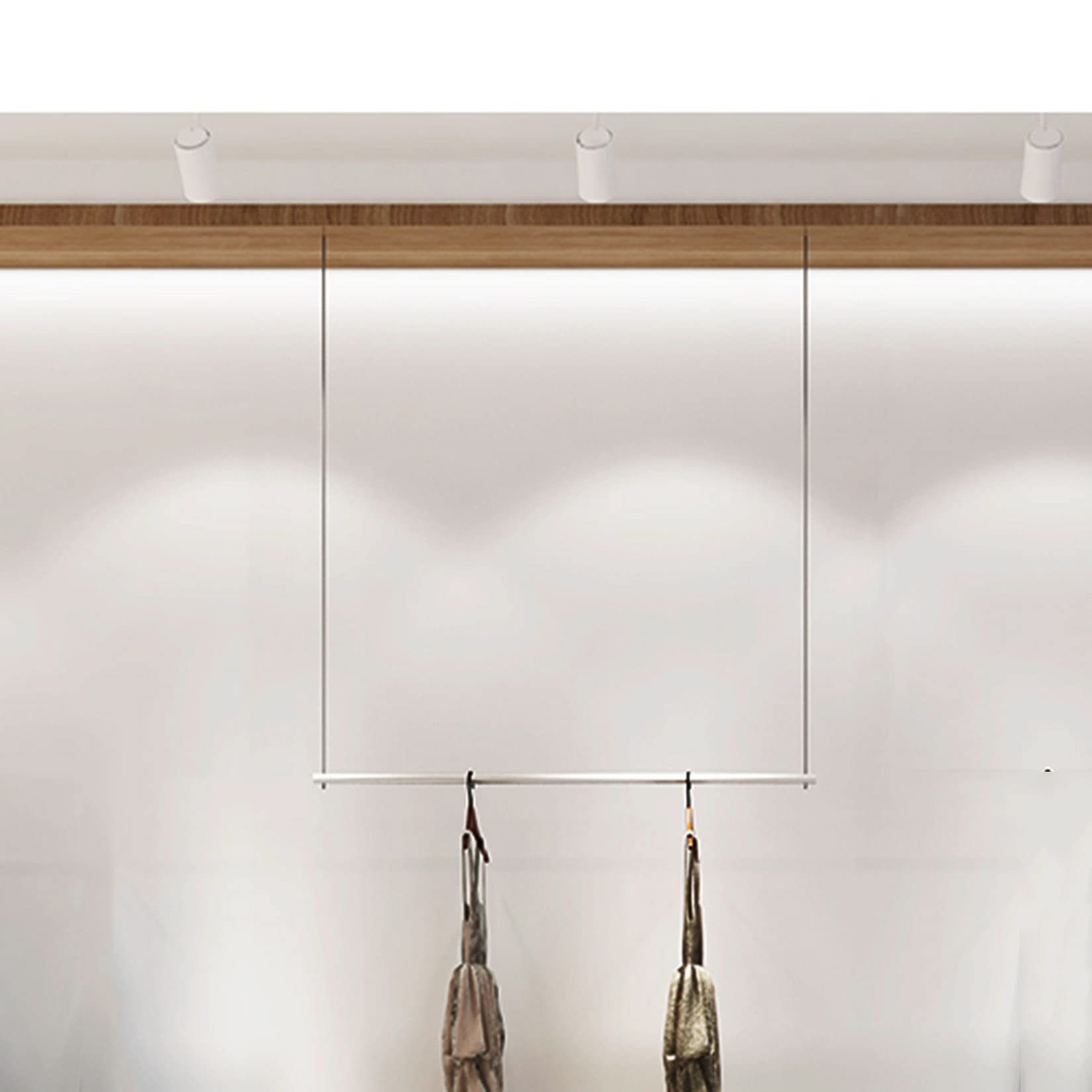 DETMOL Adjustable, wall-mounted clothes rack for wedding dresses, ideal for commercial use, space-saving, for bedrooms and retail stores, robust design