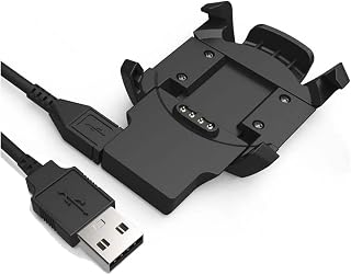 Zitel Charger Compatible with Garmin Fenix 3, Fenix 3 Sapphire, Fenix 3 HR, Quatix 3, Tactix Bravo, D2 Bravo Smartwatch - USB Cable Charging Clamp Station, 100cm Black