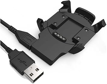 Zitel Charger Compatible with Garmin Fenix 3, Fenix 3 Sapphire, Fenix 3 HR, Quatix 3, Tactix Bravo, D2 Bravo Smartwatch - USB Cable Charging Clamp Station, 100cm Black