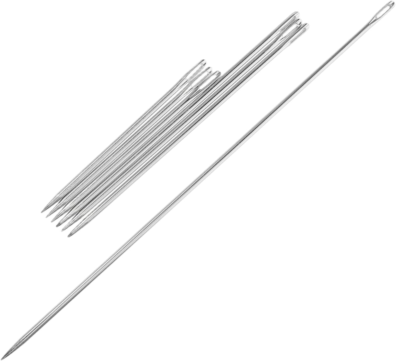 SHINEOFI 7pcs Large Eye Steel Hand Sewing Needles Durable Needles for Leather Crafting Quilting and Weaving for Easy Material Penetration and Versatile Applications