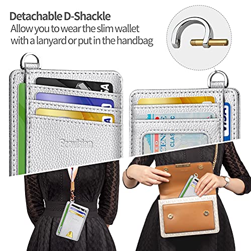Image of Slim Minimalist Front Pocket Wallet, RFID Blocking Credit Card Holder Wallet with Detachable D-Shackle for Men Women
