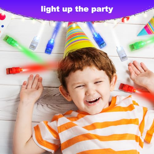 Ainiv 40 Stück Fingerlampe LED Fingerlichter LED Bunt Fingerlicht Fingerring Leuchtringe LED-Taschenlampen zum Aufstecken auf die Finger Fingertaschenlampe für Partys, Bälle, Discos
