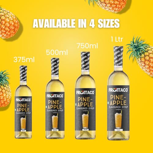Image of Fruitaco Pine Apple Syrup: Perfect Mixer for Enhancing Mocktails & Cocktails, Drinks, and Mojitos at Parties, Conveniently Packaged in a 750ml Bottle for All Your Mixing Needs | Non-Alcoholic