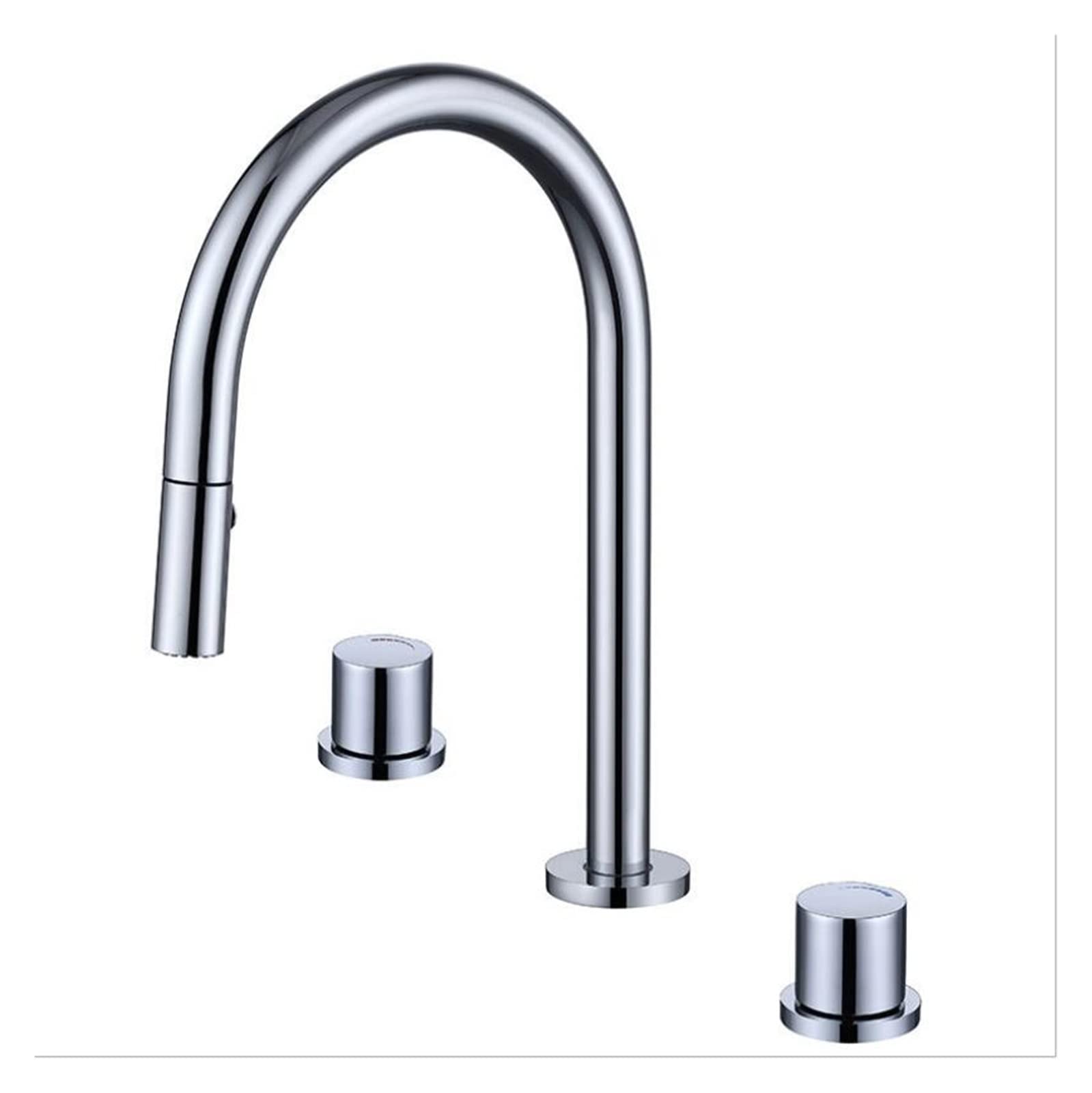Robinet de lavabo 3 trous en laiton mitigeur ergonomique chromé