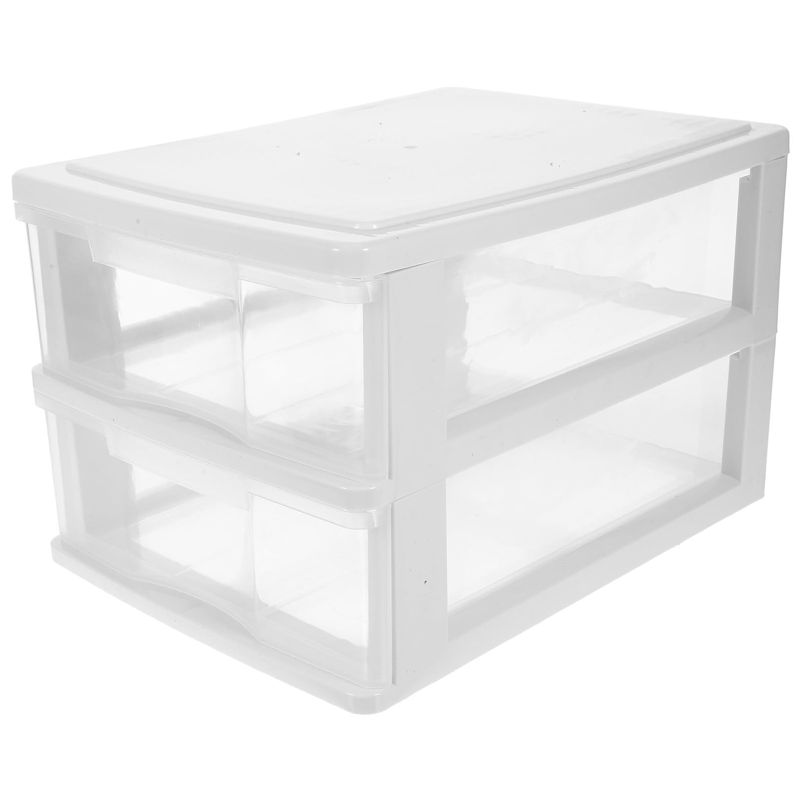 Organisateur de bureau empilable transparent boîte de rangement robuste tiroirs doubles documents