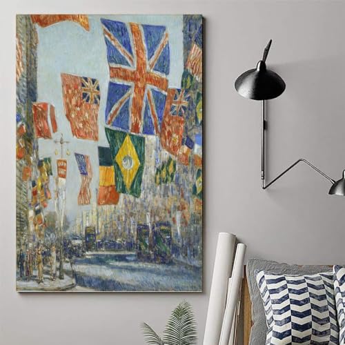 Póster en lienzo Childe Hassam Avenue of The Allies para decoración de dormitorio y salón 6