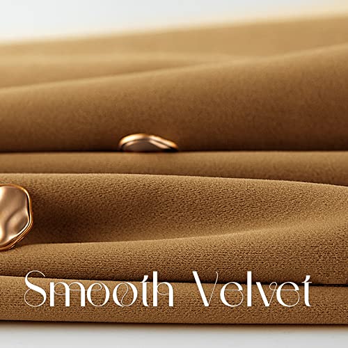 Lazzzy Gold Velvet Valance Blackout Thermal Insulated Scalloped Valance Small Short Wave-Shaped Window Curtain For Bedroom Living Room 18 Inch Curtain Valance Rod Pocket 1 Panel Gold Brown #TOP3