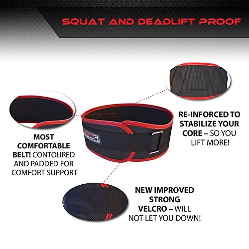 Master Of Muscle Workout Weight Lifting Belt For Men And Women – Contoured And Neoprene Lightweight For Comfortable Back Support - Ideal For Squat, Powerlifting, Deadlift Training (Medium) #TOP1
