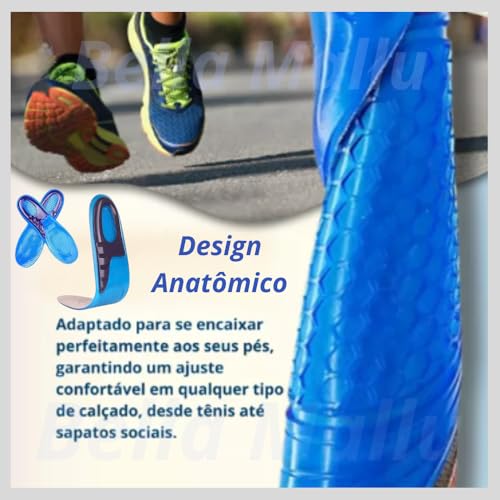 Palmilha Gel Ortopedica Palmilha De Silicone Fascite Plantar Anti Impacto Confortável Tamanho Unico