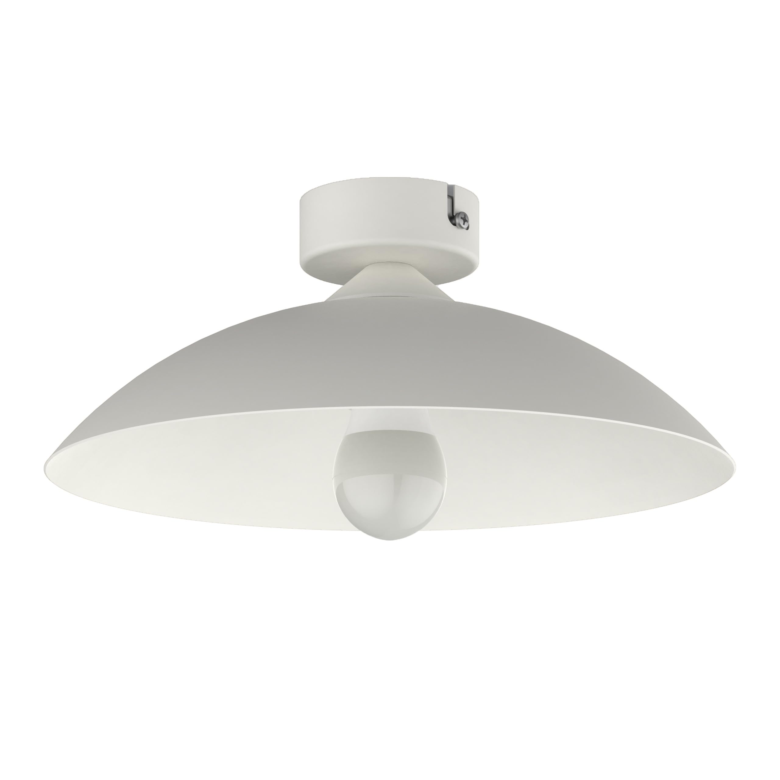 L+ Plafoniera LED da Soffitto a Cupola in Metallo - Diametro 30cm - Attacco E27 Lampadina Esclusa - Made in Italy - Design Moderno per Cucina e Soggiorno (Bianco)